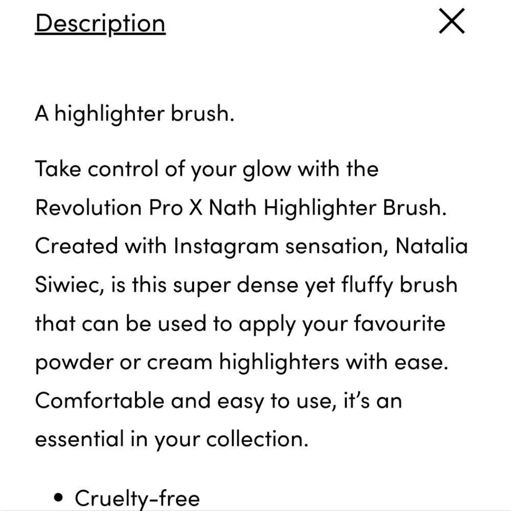 Revolution Beauty‎ Pro X Nath Highlighter Brush